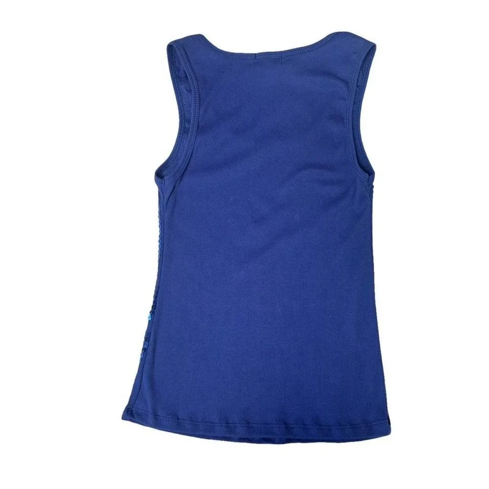 Y2K VINTAGE‎ BLUE SEQUIN WET SEAL SPARKLE TOP XS/SMALL EUC #13